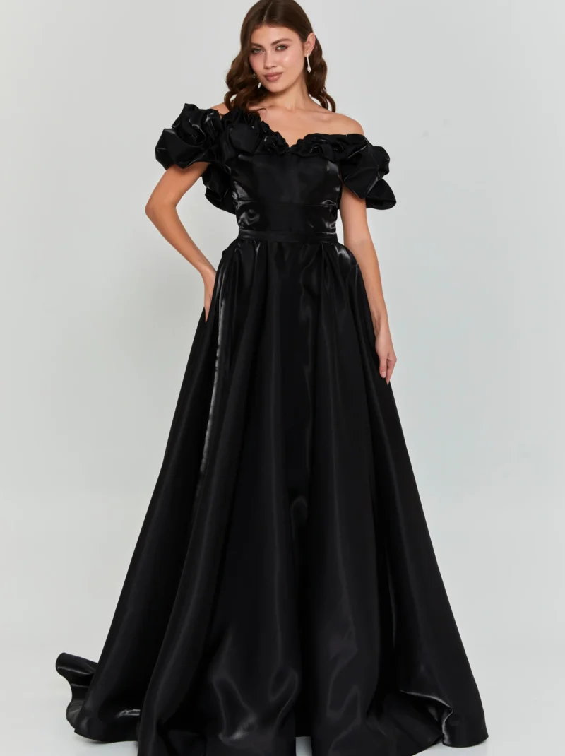 Clara Off Shoulder Maxi Polyester Regular Engagement Dress pts25903