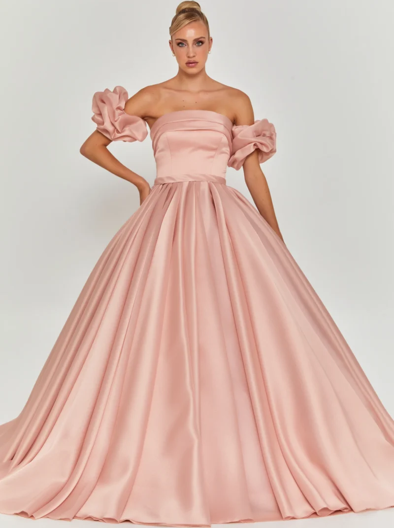 Elise Off Shoulder Maxi Polyester Regular Engagement Dress dns3321