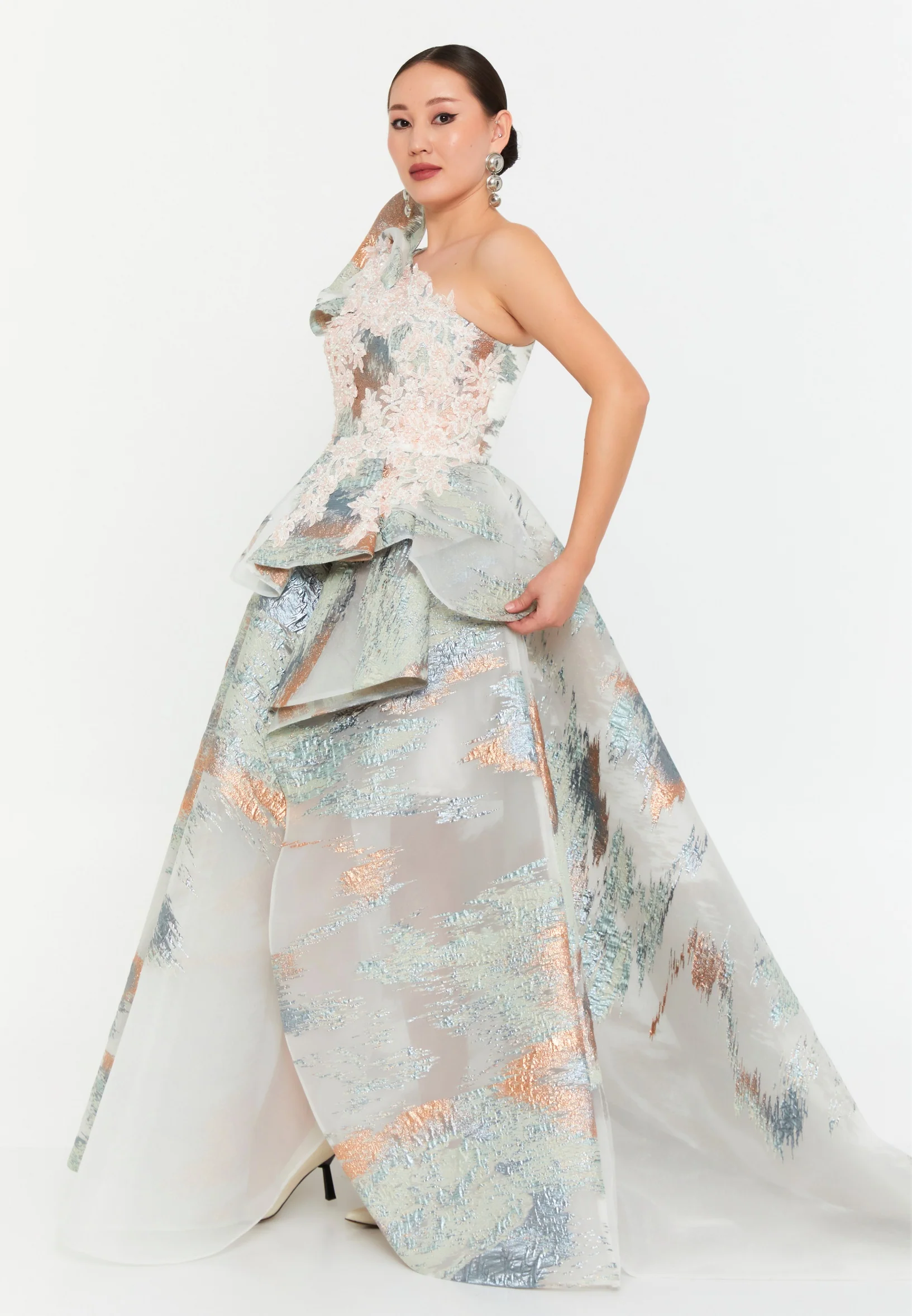 Skyla One Shoulder Maxi Polyester A - Line Regular Prom Dress ick5844 - Image 4