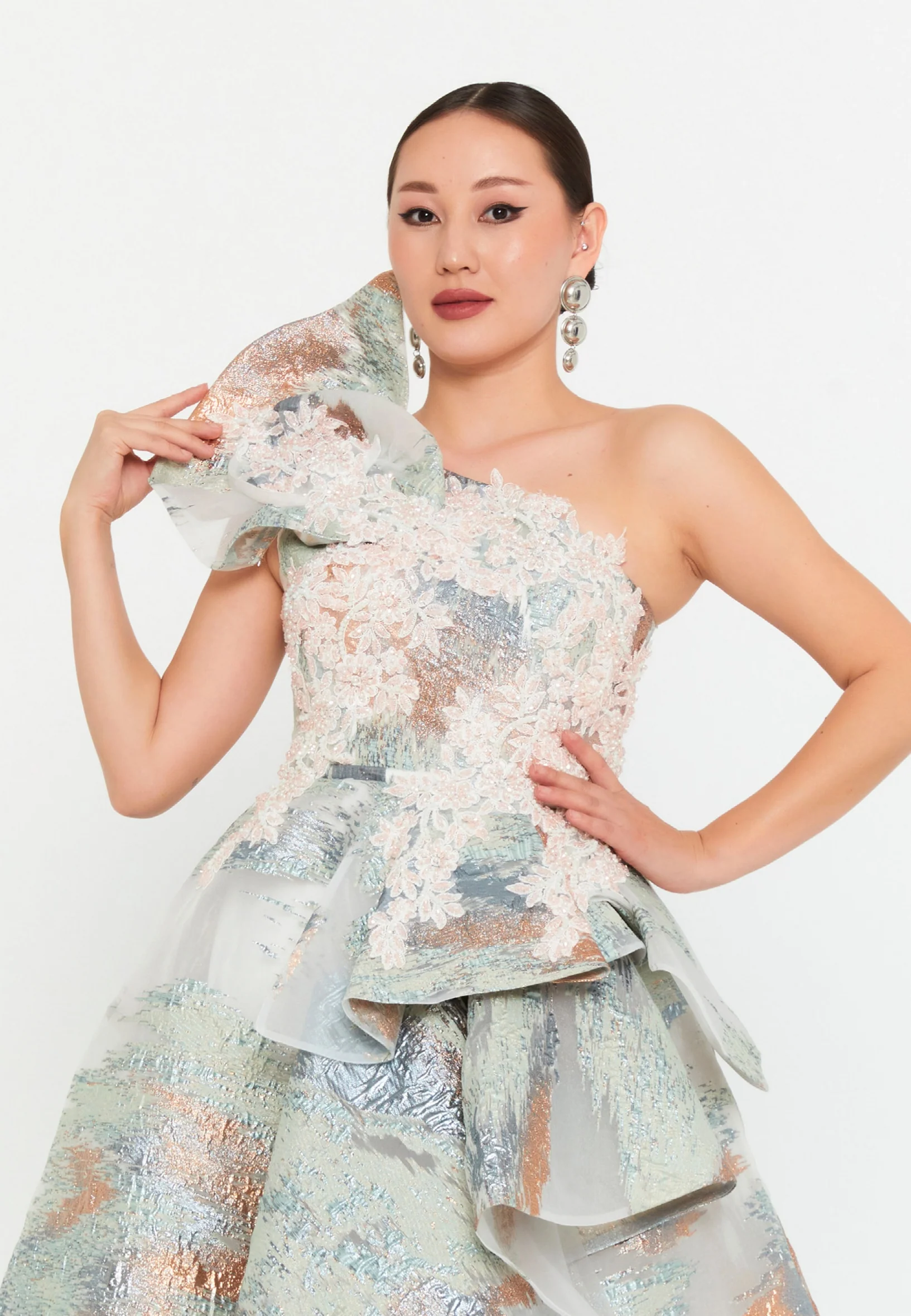 Skyla One Shoulder Maxi Polyester A - Line Regular Prom Dress ick5844 - Image 2