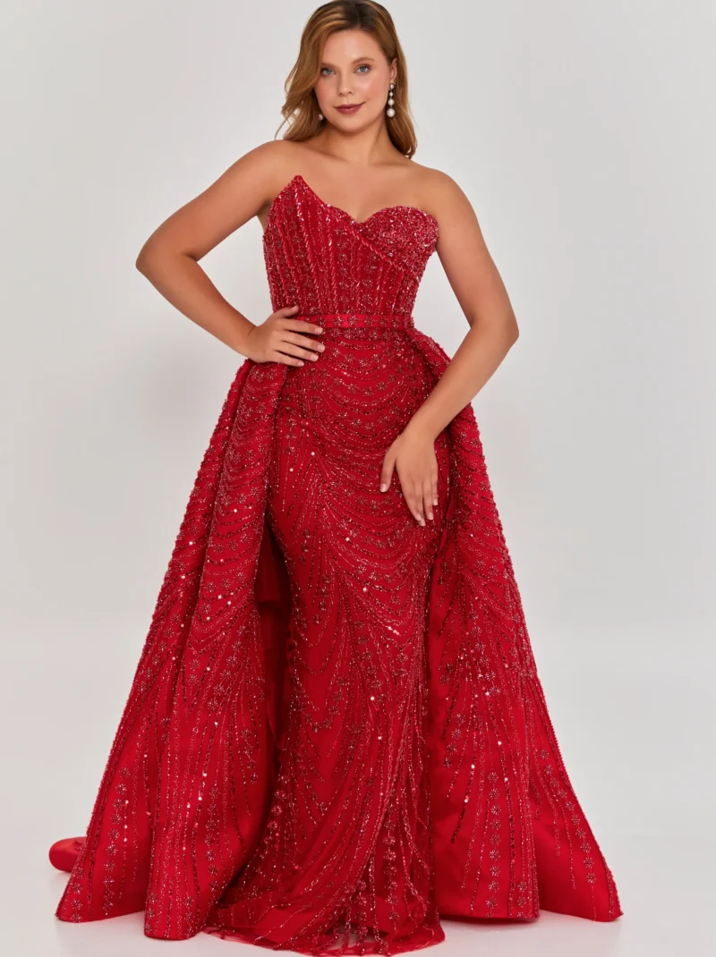 Zuri Strapless Maxi Tulle Regular Engagement Dress hss8622