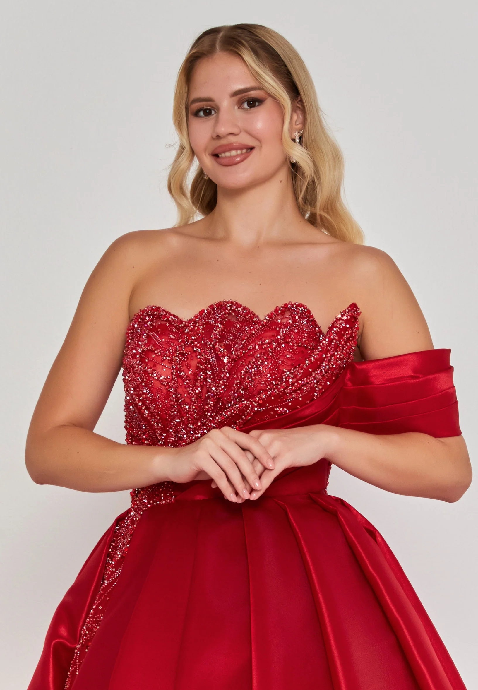 Rhea One Shoulder Maxi Polyester Regular Engagement Dress dns3476 - Image 2