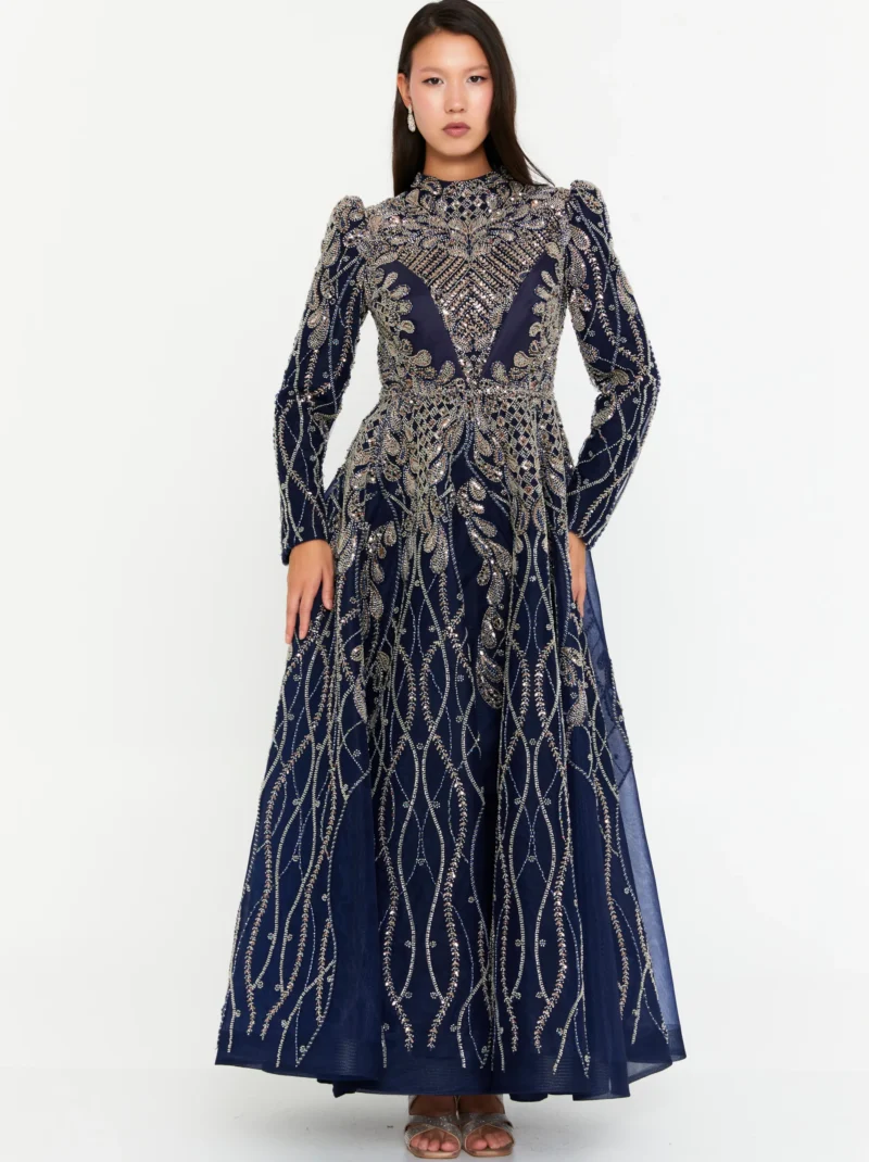 CandyVibe Long Sleeve Maxi Tulle Regular Engagement Dress phb3070