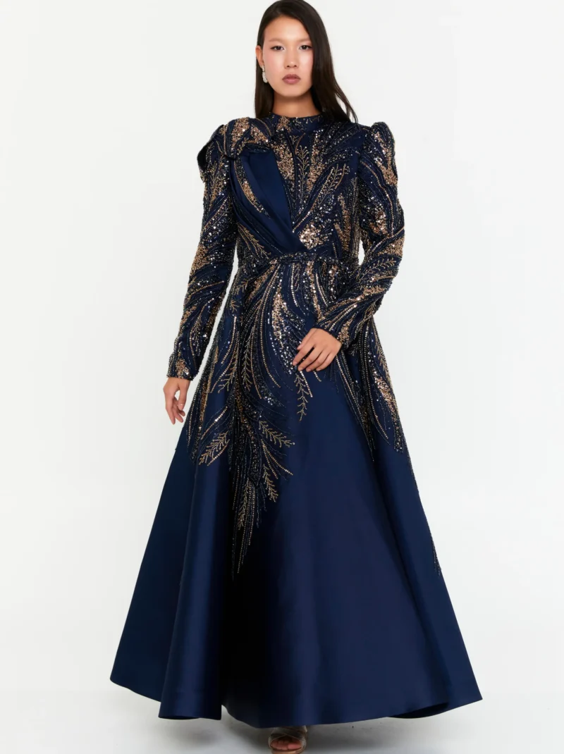 GummyLane Long Sleeve Maxi Polyester Regular Engagement Dress phb3030