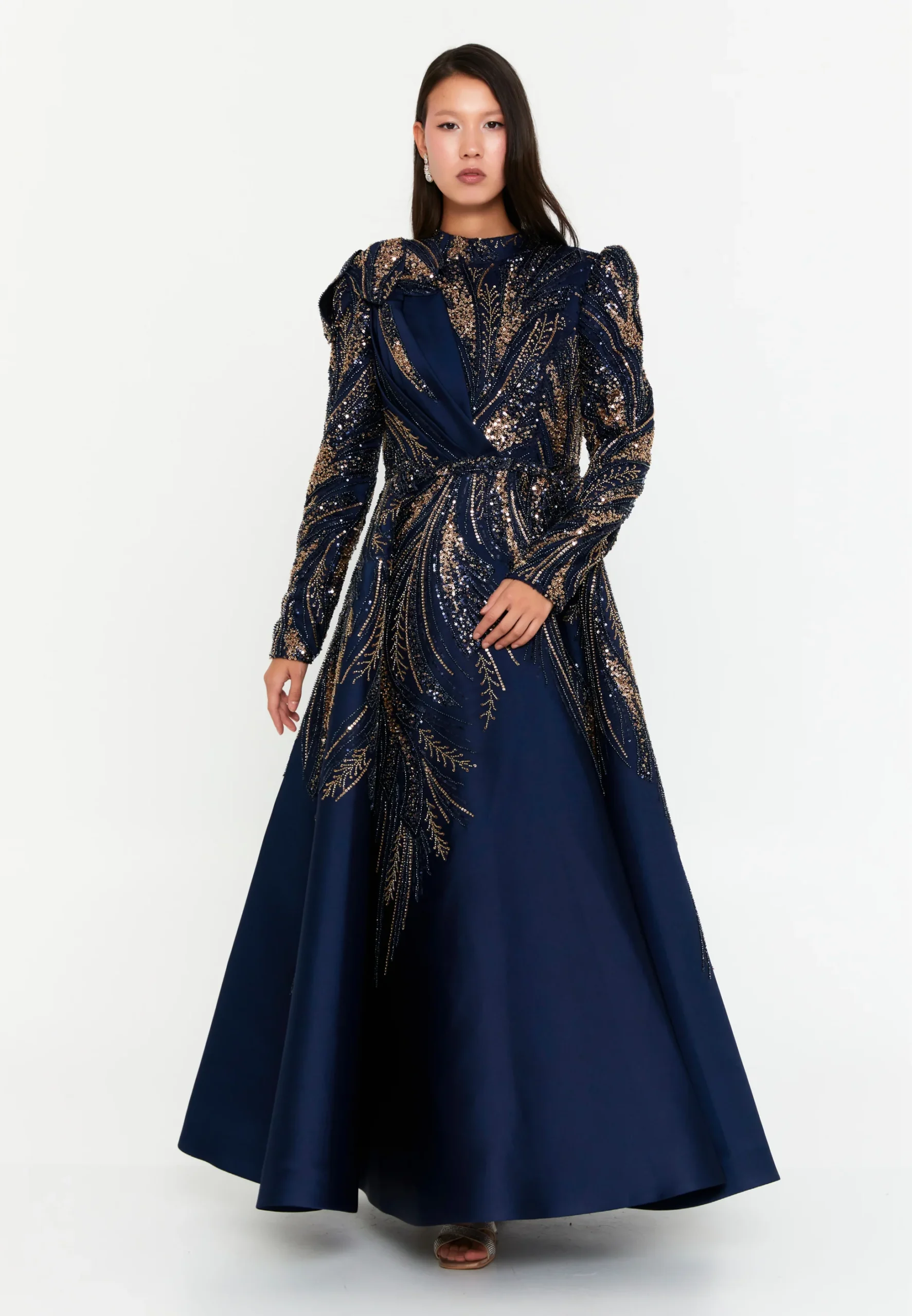 GummyLane Long Sleeve Maxi Polyester Regular Engagement Dress phb3030