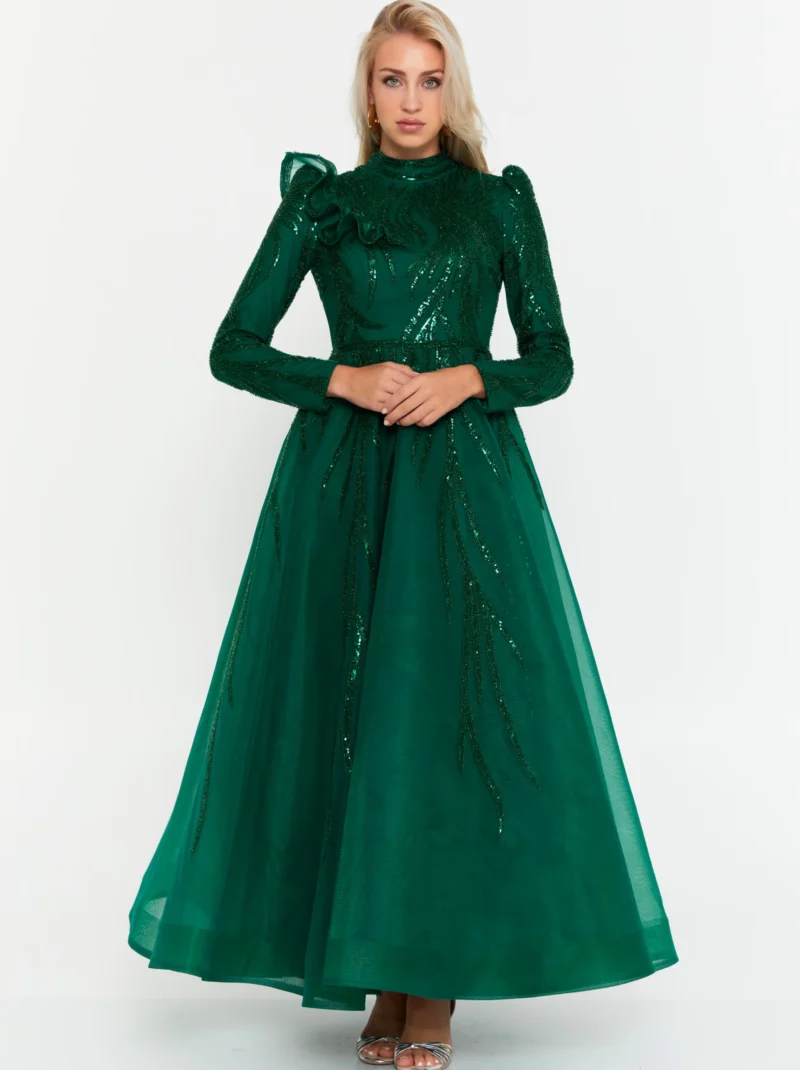 SugarRealm Long Sleeve Maxi Tulle Regular Engagement Dress phb3015