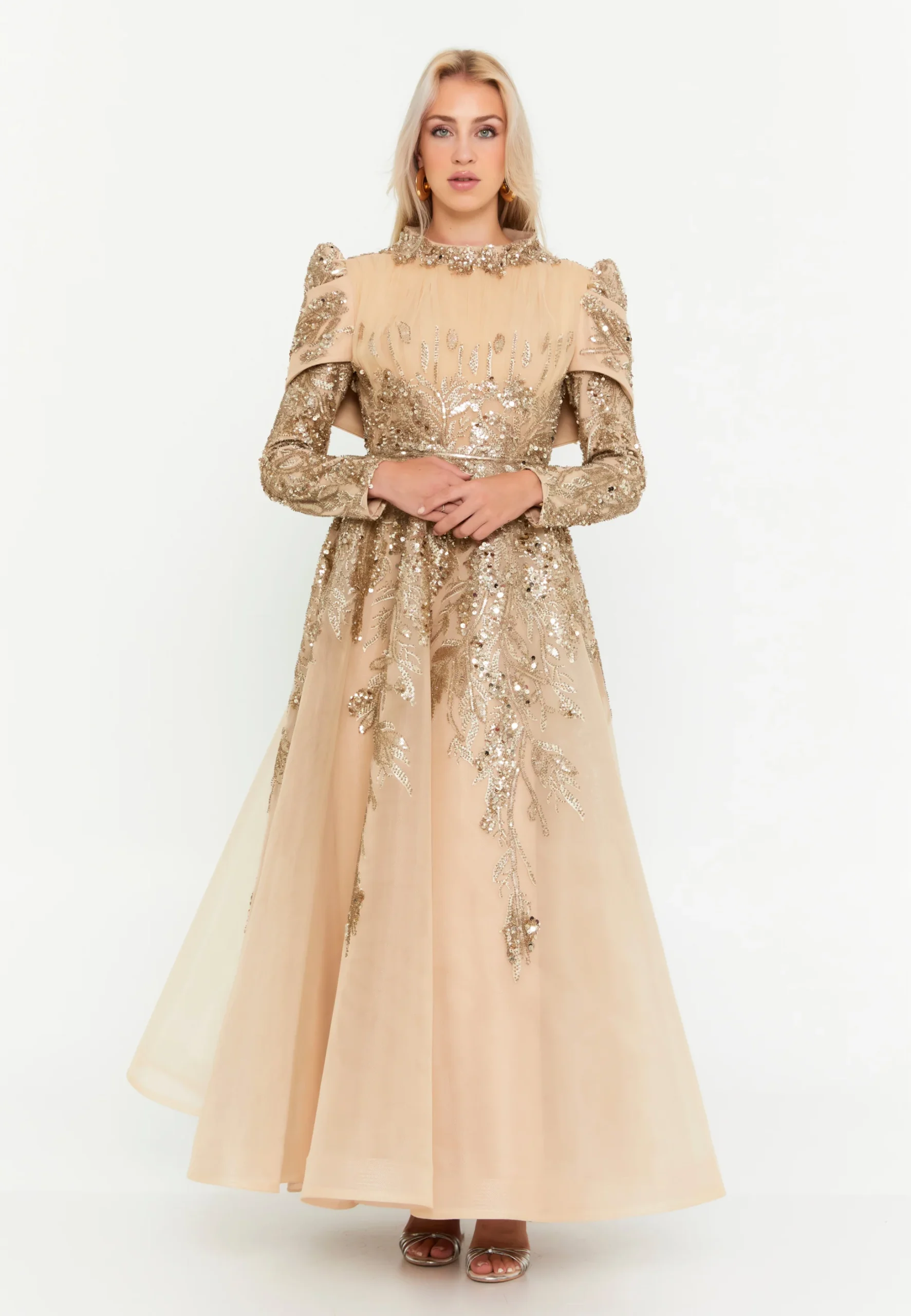 MintyWave Long Sleeve Maxi Tulle Regular Engagement Dress phb3009