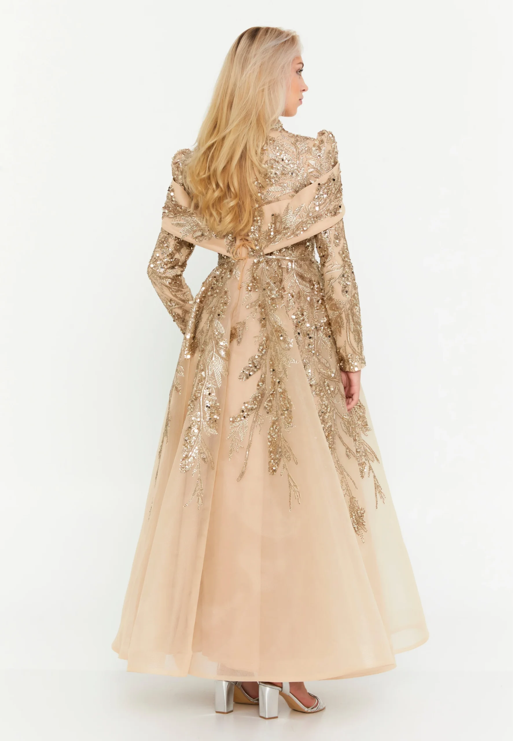MintyWave Long Sleeve Maxi Tulle Regular Engagement Dress phb3009 - Image 2