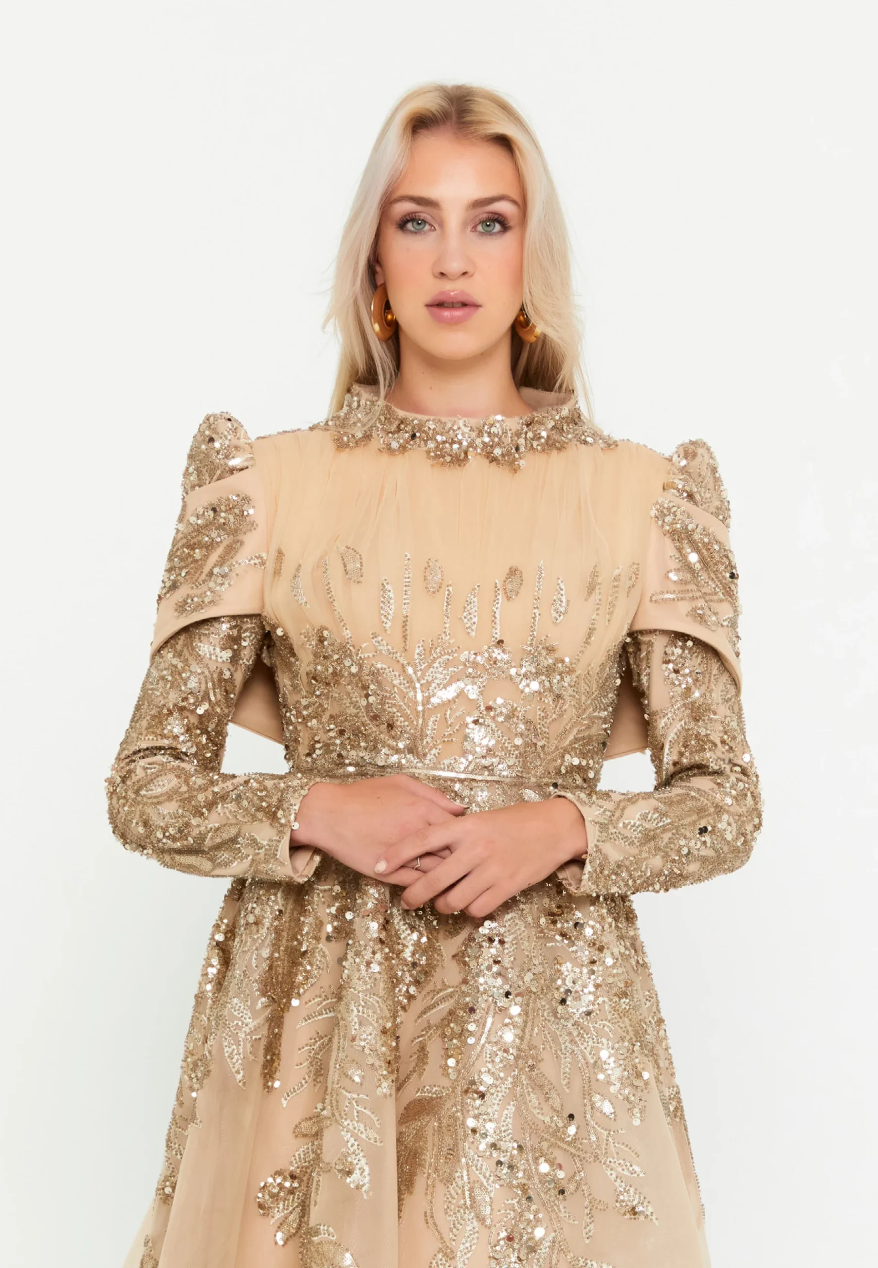 MintyWave Long Sleeve Maxi Tulle Regular Engagement Dress phb3009 - Image 4