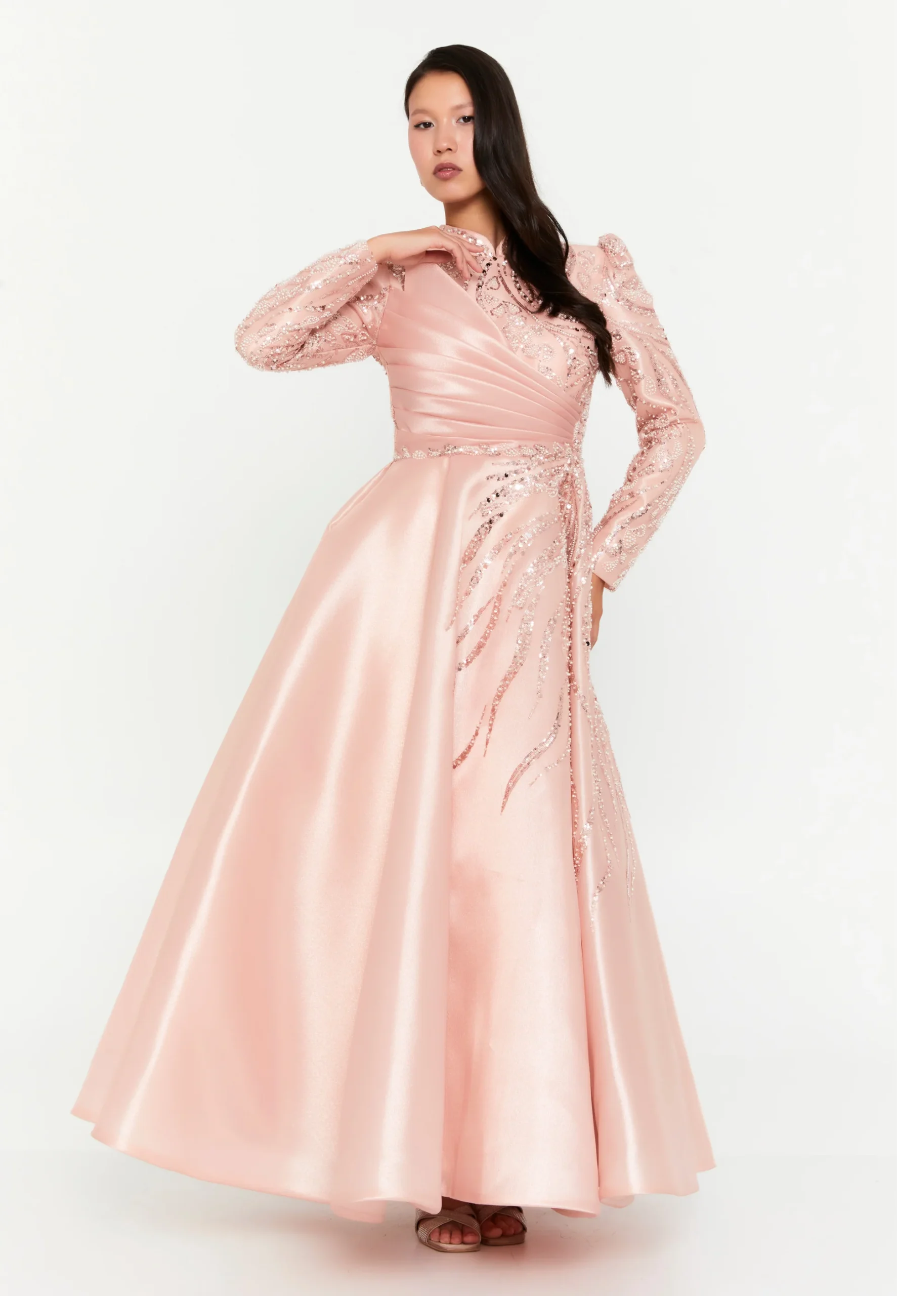 CandyBloom Long Sleeve Maxi Polyester Regular Engagement Dress phb3003