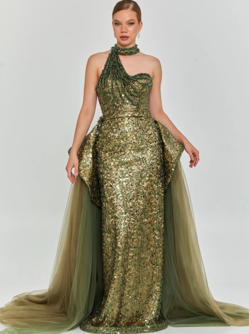 Ella Sleeveless Maxi Tulle Regular Engagement Dress dns3665