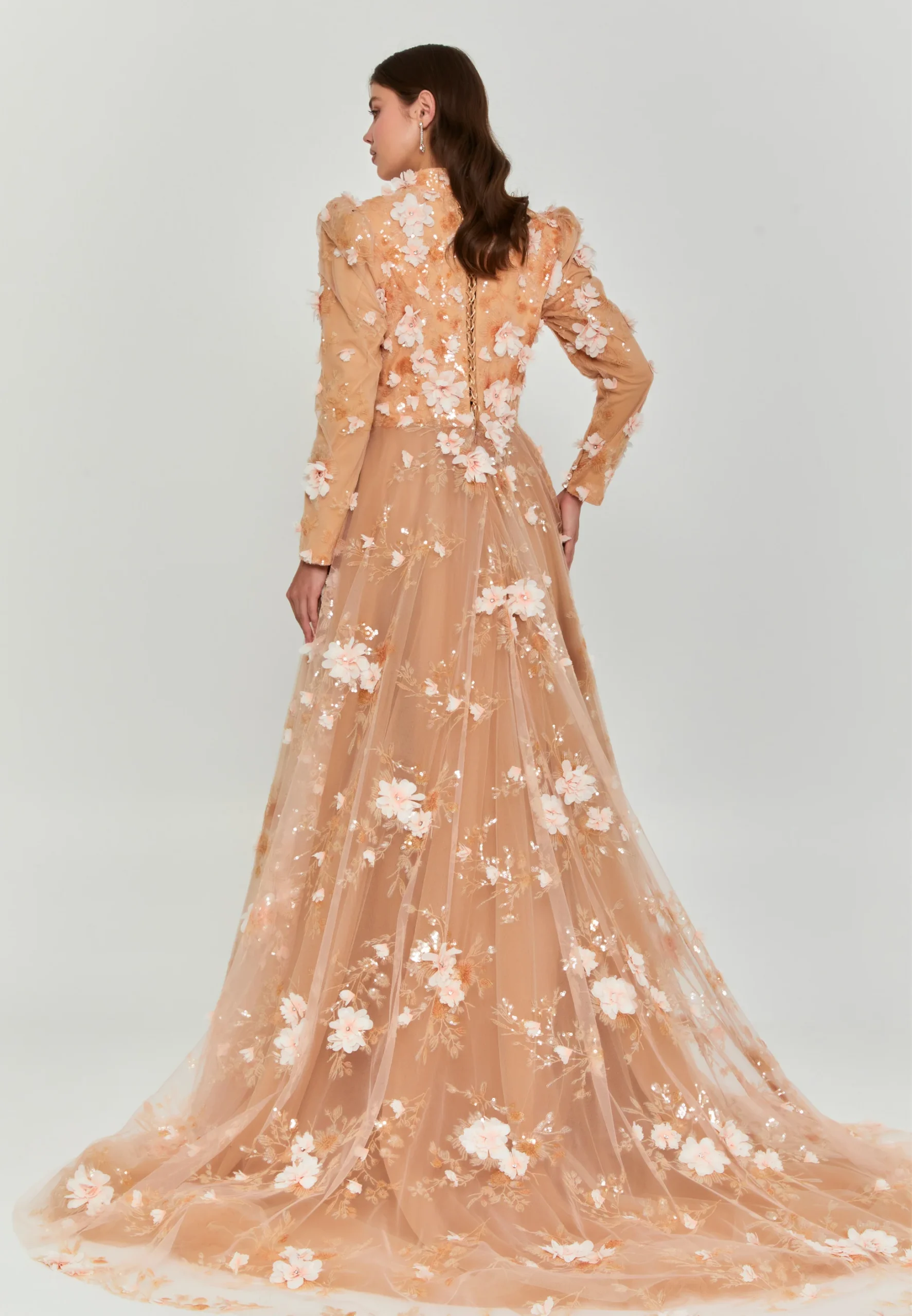 SugarNest Off Shoulder Maxi Tulle Regular Engagement Dress hss8688-1 - Image 4