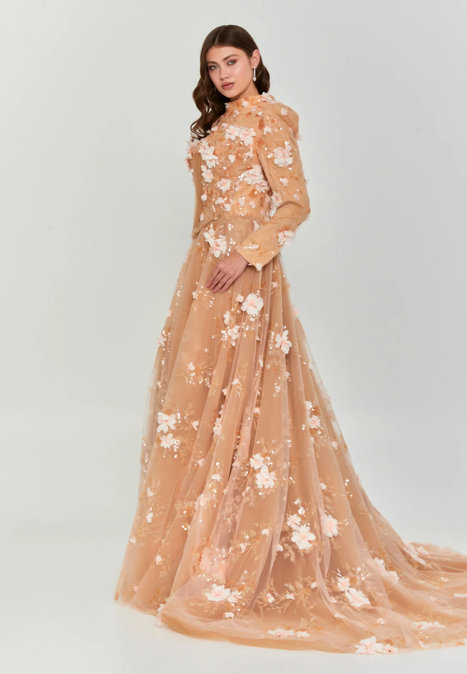 SugarNest Off Shoulder Maxi Tulle Regular Engagement Dress hss8688-1 - Image 2