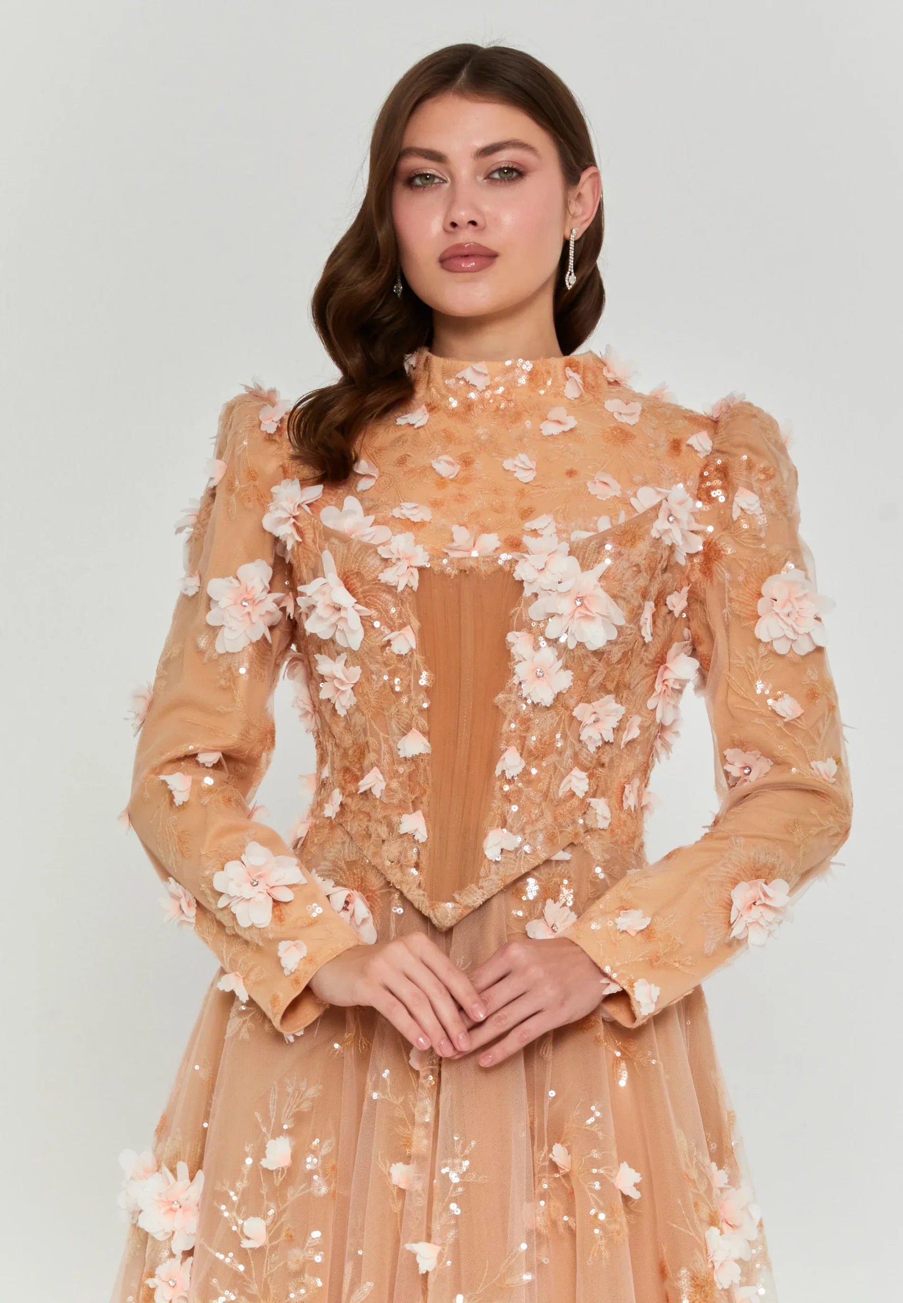 SugarNest Off Shoulder Maxi Tulle Regular Engagement Dress hss8688-1 - Image 3