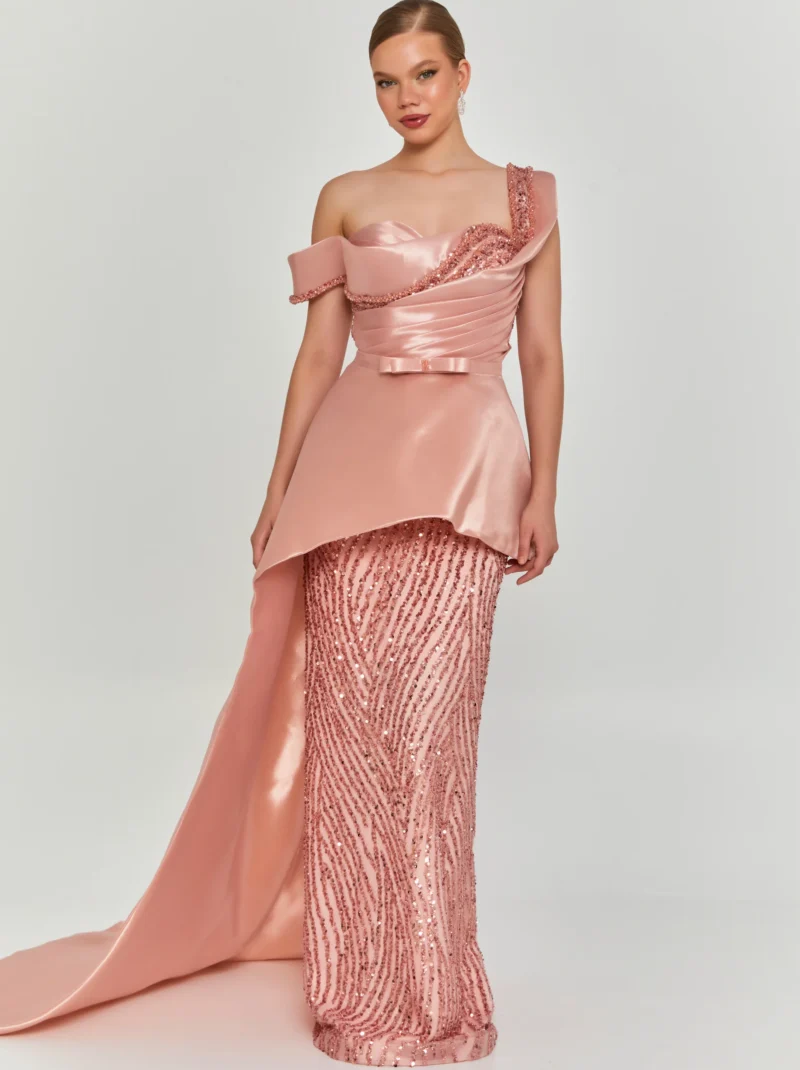 Amara Off Shoulder Maxi Tulle Regular Engagement Dress dns3628