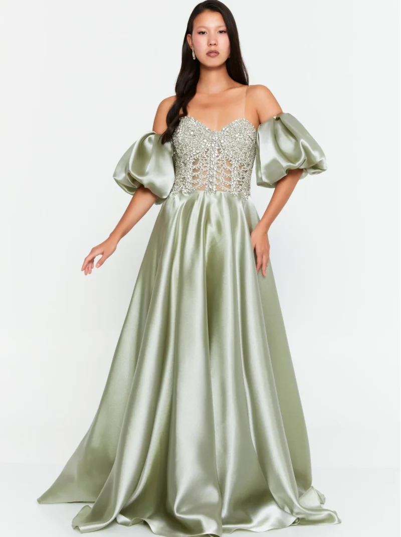 Jumana Off Shoulder Maxi Polyester A - Line Regular Prom Dress moro7664