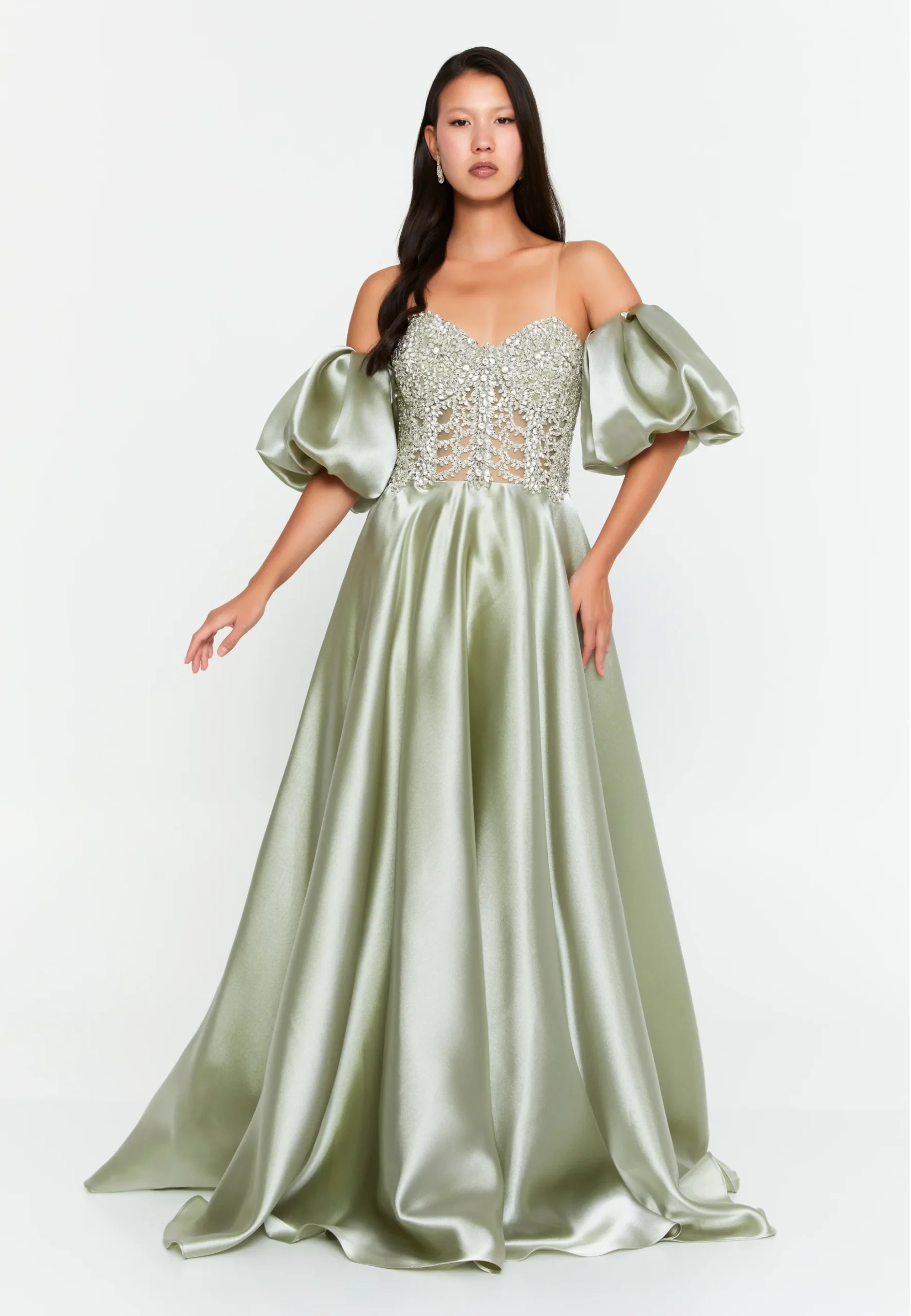 Jumana Off Shoulder Maxi Polyester A - Line Regular Prom Dress moro7664