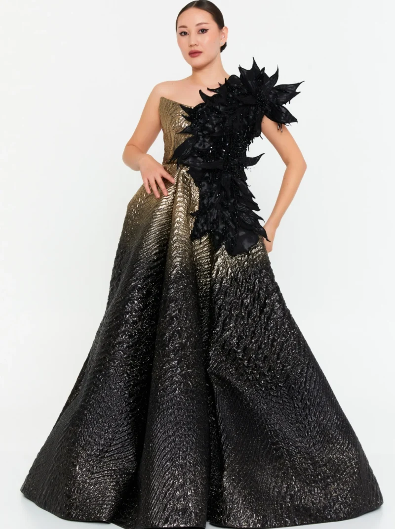 Camila One Shoulder Maxi Polyester A - Line Regular Prom Dress ick5937