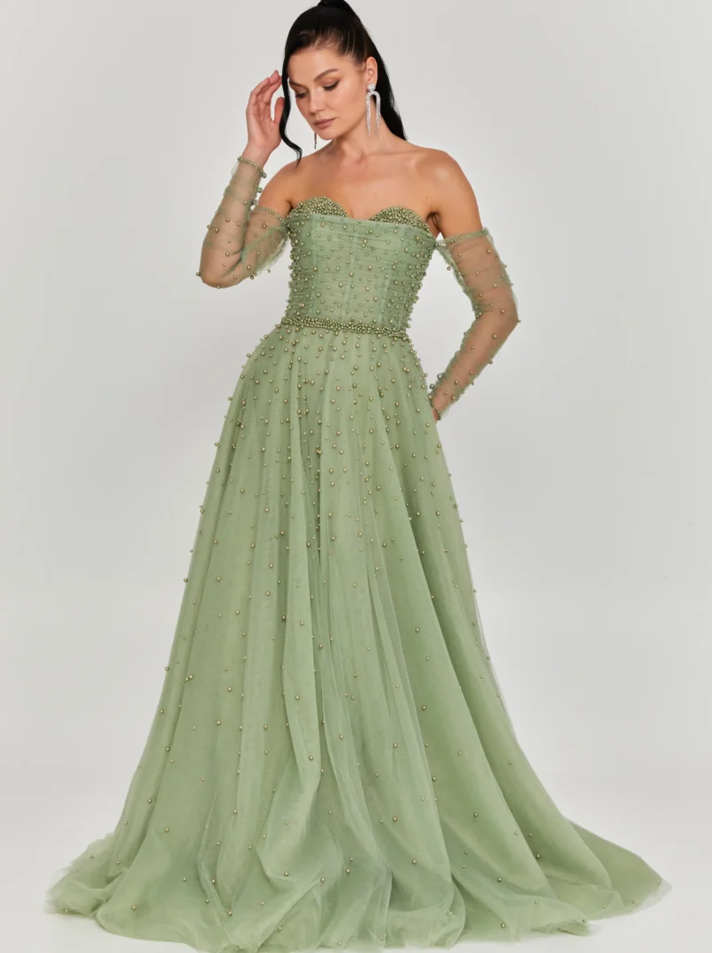 Ruby Off Shoulder Maxi Tulle Regular Engagement Dress lfr288