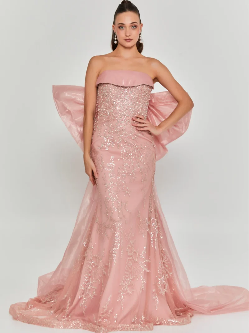 Sofia Strapless Maxi Tulle Regular Engagement Dress dns3706