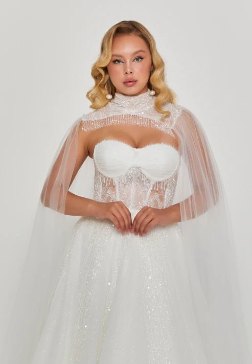 Sleeveless Maxi Tulle Regular Wedding Dress pnm6103