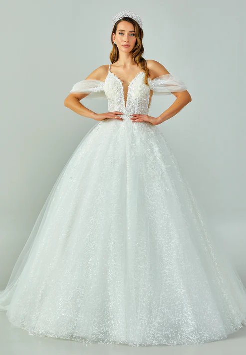 Off Shoulder Maxi Tulle Regular Wedding Dress abb22055