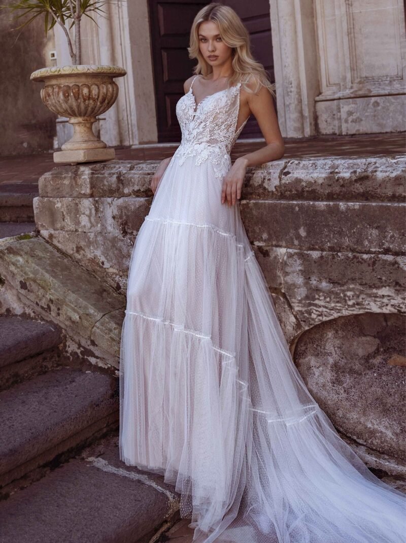 Tiered Tulle Bridal Gown